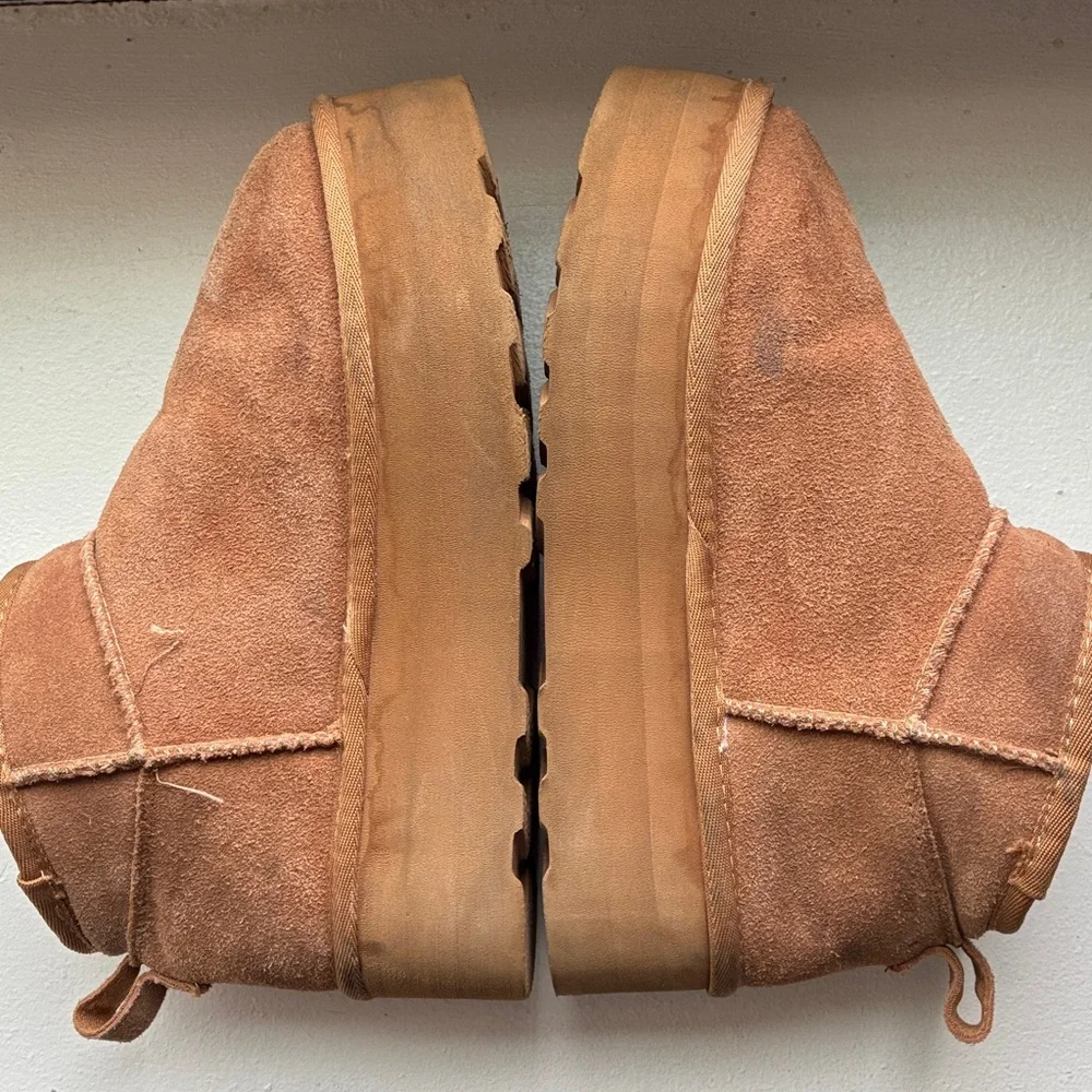 Cushionaire Chestnut Suede Ankle Boots with Faux Fur Lining - Picture 3 of 8